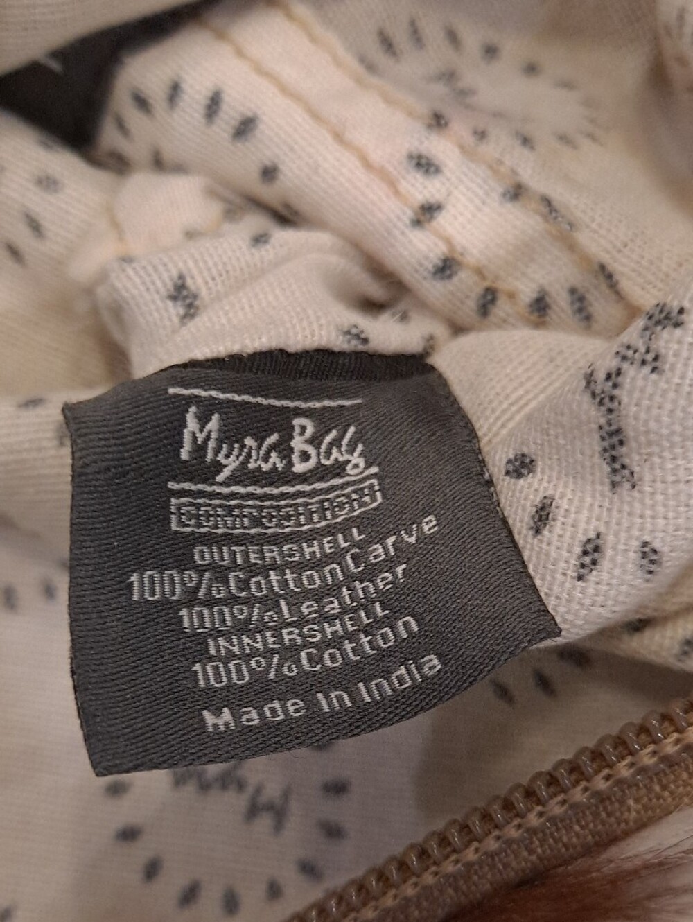 Myra Bag Fold-up Brown Red White Hair-on Hide Leather Upcycled Crossbody - Picture 10 of 10